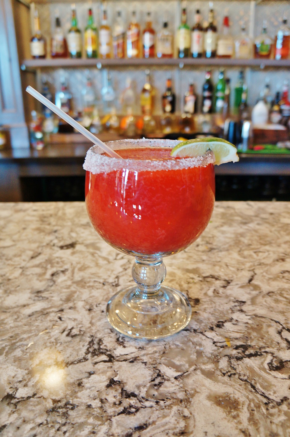 Frozen strawberry margarita at Albarran's