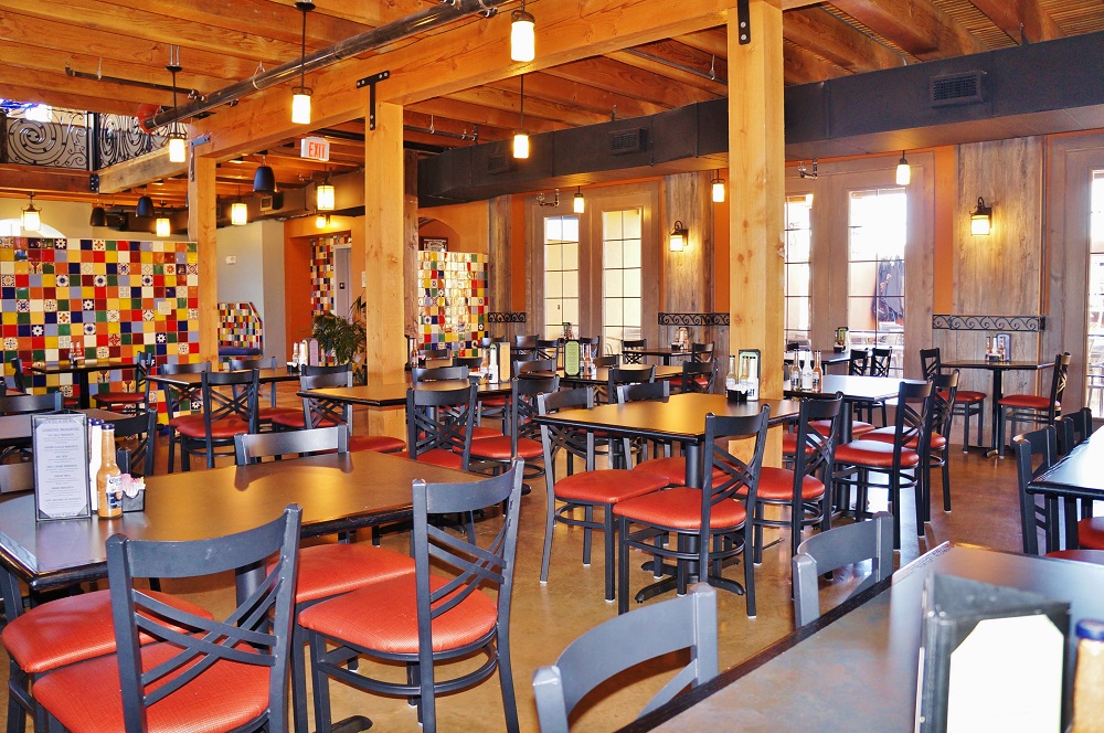 Food, drinks and dining room at Albarran's Mexican Bar & Grill