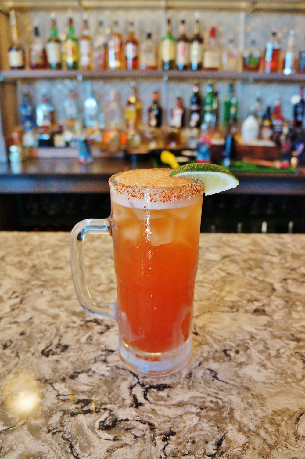Food, drinks and dining room at Albarran's Mexican Bar & Grill