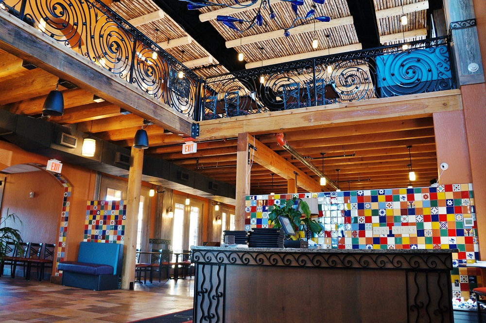 Colorful dining room details at Albarran's