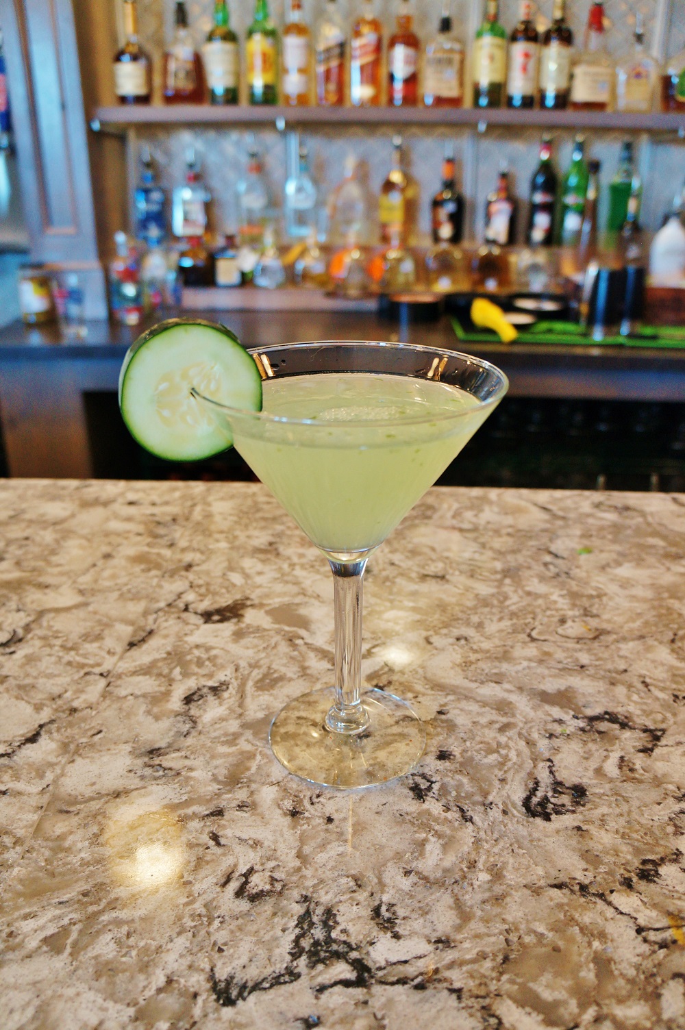 Cucumber martini at Albarran's