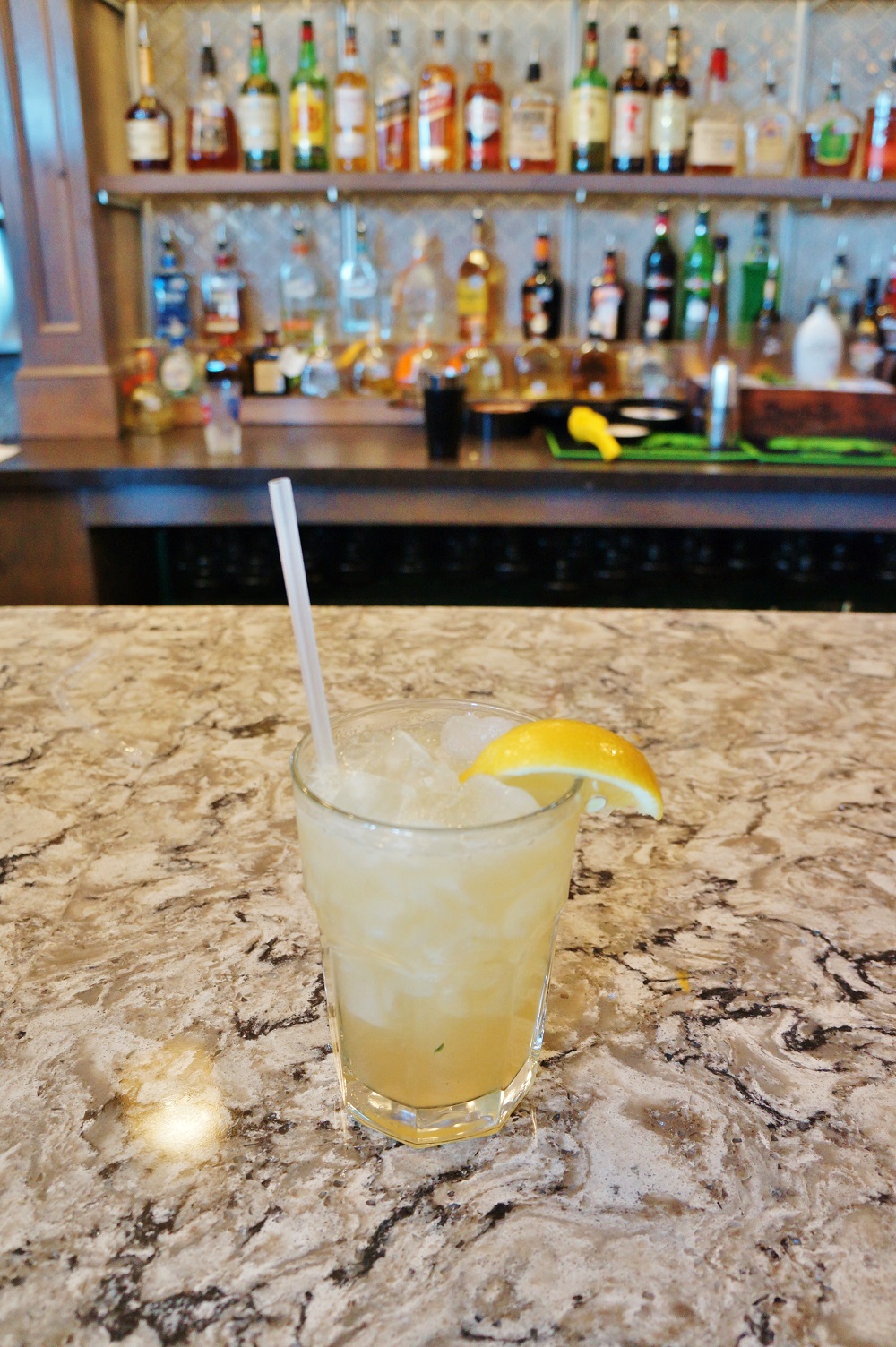 Pineapple Goldrush cocktail at Albarran's